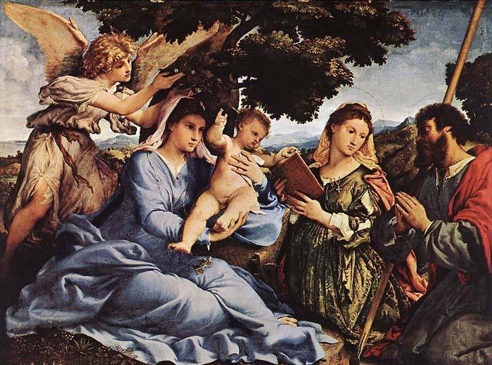 Lorenzo Lotto Madonna and Child with Saints and an Angel oil painting picture